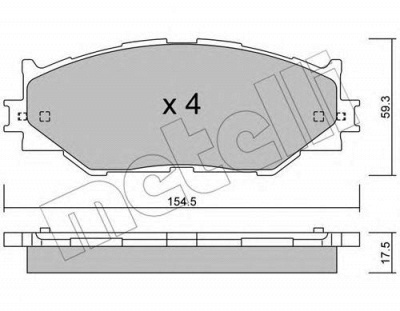 METELLI 2207600 -  Комплект тормозных колодок, дисковый тормоз