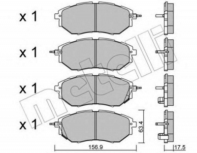 METELLI 2207630 -  Комплект тормозных колодок, дисковый тормоз