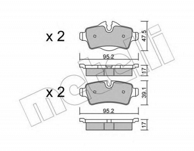 METELLI 2207690 -  Комплект тормозных колодок, дисковый тормоз
