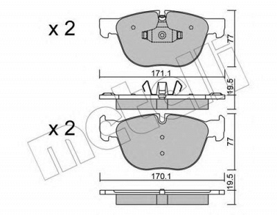 METELLI 2207700 -  Комплект тормозных колодок, дисковый тормоз
