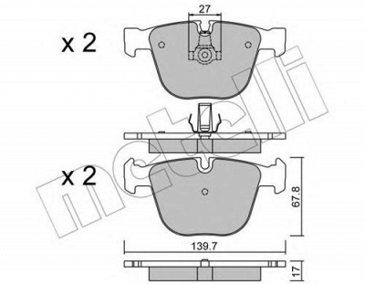 METELLI 2207739 -  Комплект тормозных колодок, дисковый тормоз