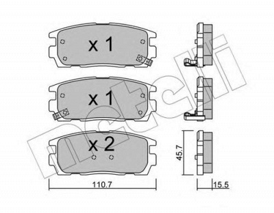 METELLI 2207790 -  Комплект тормозных колодок, дисковый тормоз