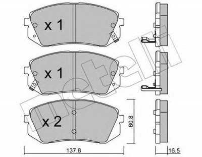 METELLI 2207830 -  Комплект тормозных колодок, дисковый тормоз