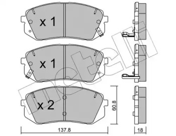 METELLI 2207831 -  Комплект тормозных колодок, дисковый тормоз