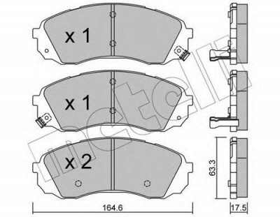 METELLI 2207850 -  Комплект тормозных колодок, дисковый тормоз