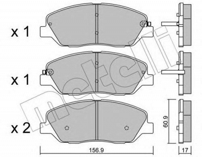 METELLI 2207870 -  Комплект тормозных колодок, дисковый тормоз