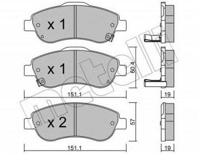 METELLI 2207890 -  Комплект тормозных колодок, дисковый тормоз