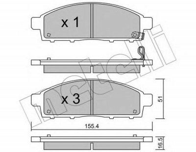 METELLI 2207910 -  Комплект тормозных колодок, дисковый тормоз