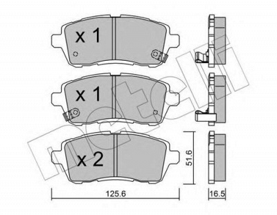 METELLI 2207931 -  Комплект тормозных колодок, дисковый тормоз