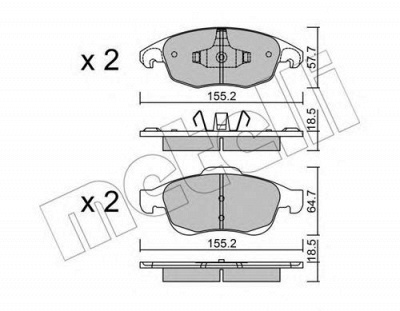 METELLI 2208000 -  Комплект тормозных колодок, дисковый тормоз