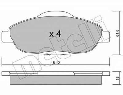 METELLI 2208040 -  Комплект тормозных колодок, дисковый тормоз