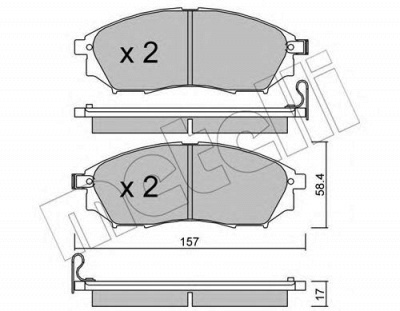 METELLI 2208190 -  Комплект тормозных колодок, дисковый тормоз