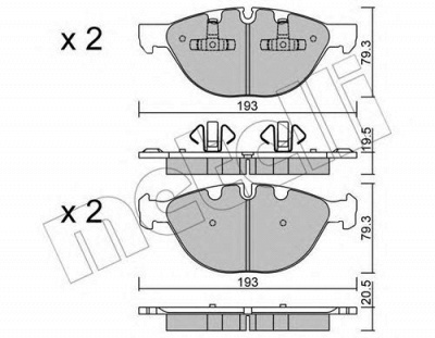 METELLI 2208230 -  Комплект тормозных колодок, дисковый тормоз