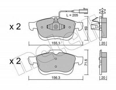METELLI 2208241 -  Комплект тормозных колодок, дисковый тормоз