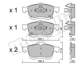 METELLI 2208242 -  Комплект тормозных колодок, дисковый тормоз