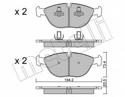 METELLI 2208280 -  Комплект тормозных колодок, дисковый тормоз