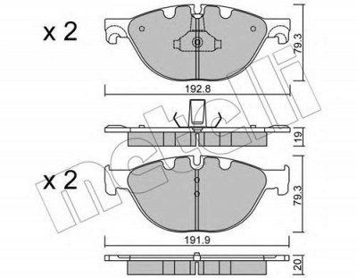 METELLI 2208300 -  Комплект тормозных колодок, дисковый тормоз