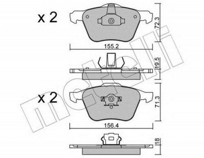 METELLI 2208330 -  Комплект тормозных колодок, дисковый тормоз