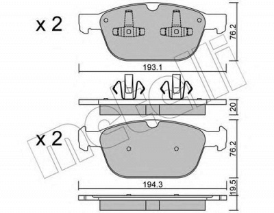 METELLI 2208340 -  Комплект тормозных колодок, дисковый тормоз
