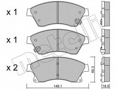 METELLI 2208380 -  Комплект тормозных колодок, дисковый тормоз