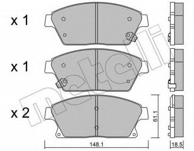 METELLI 2208390 -  Комплект тормозных колодок, дисковый тормоз
