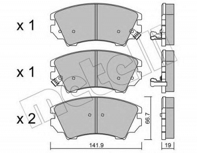 METELLI 2208420 -  Комплект тормозных колодок, дисковый тормоз