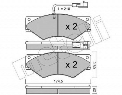 METELLI 2208491 -  Комплект тормозных колодок, дисковый тормоз