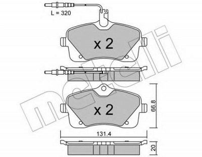 METELLI 2208530 -  Комплект тормозных колодок, дисковый тормоз