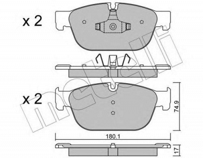 METELLI 2208540 -  Комплект тормозных колодок, дисковый тормоз