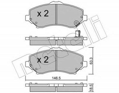 METELLI 2208621 -  Комплект тормозных колодок, дисковый тормоз