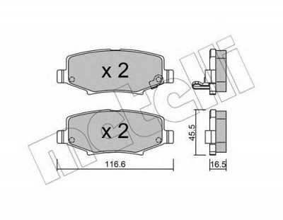 METELLI 2208630 -  Комплект тормозных колодок, дисковый тормоз