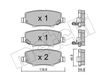 METELLI 2208631 -  Комплект тормозных колодок, дисковый тормоз