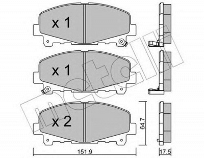 METELLI 2208670 -  Комплект тормозных колодок, дисковый тормоз