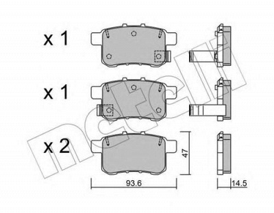 METELLI 2208680 -  Комплект тормозных колодок, дисковый тормоз