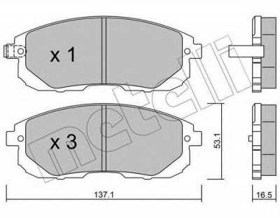 METELLI 2208760 -  Комплект тормозных колодок, дисковый тормоз