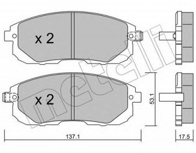 METELLI 2208761 -  Комплект тормозных колодок, дисковый тормоз