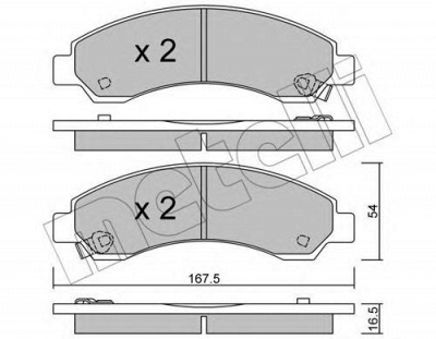 METELLI 2208880 -  Комплект тормозных колодок, дисковый тормоз