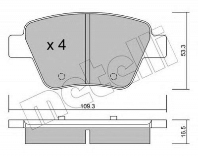 METELLI 2208890 -  Комплект тормозных колодок, дисковый тормоз