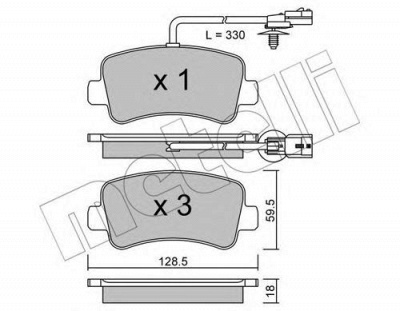 METELLI 2208990 -  Комплект тормозных колодок, дисковый тормоз