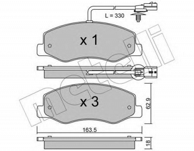 METELLI 2209000 -  Комплект тормозных колодок, дисковый тормоз
