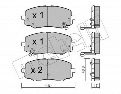METELLI 2209120 -  Комплект тормозных колодок, дисковый тормоз