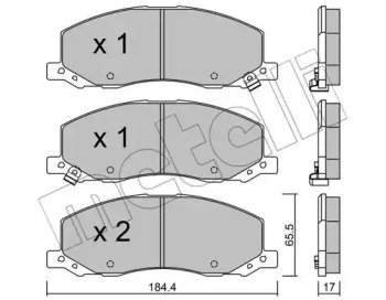METELLI 2209230 -  Комплект тормозных колодок, дисковый тормоз