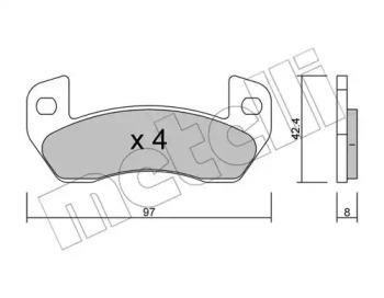METELLI 2209250 -  Комплект тормозных колодок, дисковый тормоз