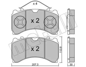 METELLI 2209350 -  Комплект тормозных колодок, дисковый тормоз