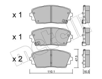 METELLI 2209410 -  Комплект тормозных колодок, дисковый тормоз