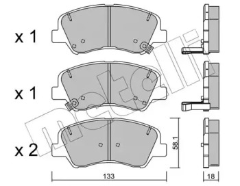 METELLI 2209430 -  Комплект тормозных колодок, дисковый тормоз