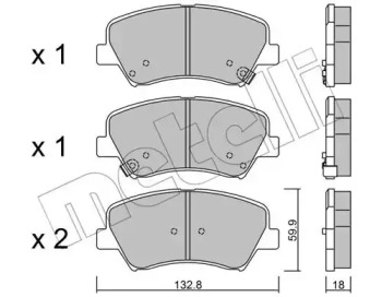 METELLI 2209440 -  Комплект тормозных колодок, дисковый тормоз