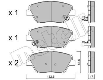 METELLI 2209450 -  Комплект тормозных колодок, дисковый тормоз