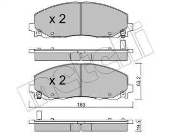 METELLI 2209460 -  Комплект тормозных колодок, дисковый тормоз