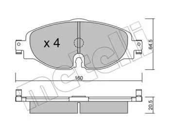 METELLI 2209500 -  Комплект тормозных колодок, дисковый тормоз